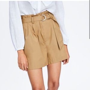 ZARA Brown/ Tan Paper Bag shorts